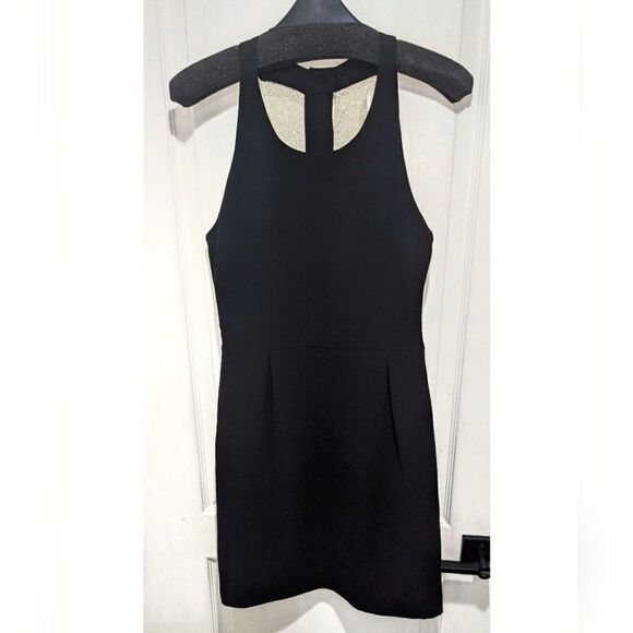 {flawed} Sandro | Black sheath dress with lace inset - Picture 2 of 10